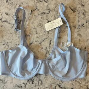 Aerie 34C Mesh Bra-NWT balconette light blue mesh unlined. Underwire